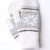 Snowflake Mittens w/ Sherpa Lining: Ivory