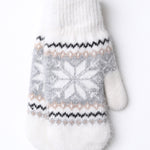 Snowflake Mittens w/ Sherpa Lining: Ivory