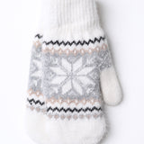 Snowflake Mittens w/ Sherpa Lining: Ivory