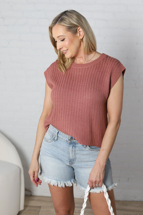 Sofia Relaxed Crop Sweater Vest