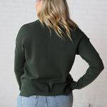 Soft Touch Seam Detail Sweater - Dk Green