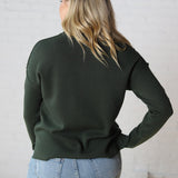 Soft Touch Seam Detail Sweater - Dk Green