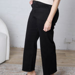 Solene Wide Leg Crop Denim - Black Beauty Wash