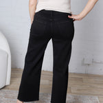 Solene Wide Leg Crop Denim - Black Beauty Wash