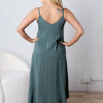 Solona Woven Arc Midi Dress - Ash Jade