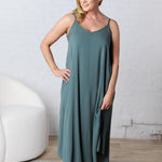 Solona Woven Arc Midi Dress - Ash Jade