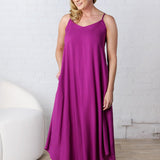 Solona Woven Arc Midi Dress - Lt Plum