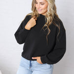 Sonja Modal Luxe Mock Neck Pullover - Black