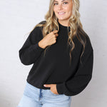 Sonja Modal Luxe Mock Neck Pullover - Black
