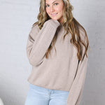 Sonja Modal Luxe Mock Neck Pullover - Heather Taupe