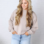 Sonja Modal Luxe Mock Neck Pullover - Heather Taupe