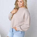 Sonja Modal Luxe Mock Neck Pullover - Heather Taupe