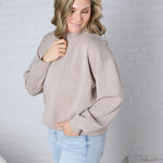 Sonja Modal Luxe Mock Neck Pullover - Heather Taupe