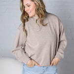 Sonja Modal Luxe Mock Neck Pullover - Heather Taupe