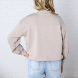 Sonja Modal Luxe Mock Neck Pullover - Heather Taupe