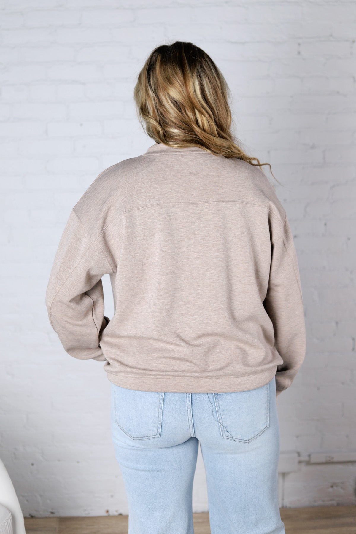 Sonja Modal Luxe Mock Neck Pullover - Heather Taupe