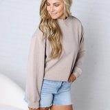 Sonja Modal Luxe Mock Neck Pullover - Heather Taupe
