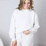 Sonja Modal Luxe Mock Neck Pullover - Lt Heather Grey