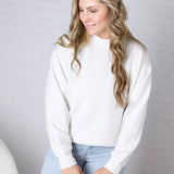 Sonja Modal Luxe Mock Neck Pullover - Lt Heather Grey