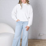 Sonja Modal Luxe Mock Neck Pullover - Lt Heather Grey