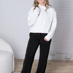 Sonja Modal Luxe Mock Neck Pullover - Lt Heather Grey