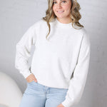 Sonja Modal Luxe Mock Neck Pullover - Lt Heather Grey