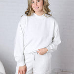 Sonja Modal Luxe Mock Neck Pullover - Lt Heather Grey