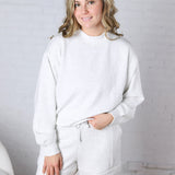 Sonja Modal Luxe Mock Neck Pullover - Lt Heather Grey