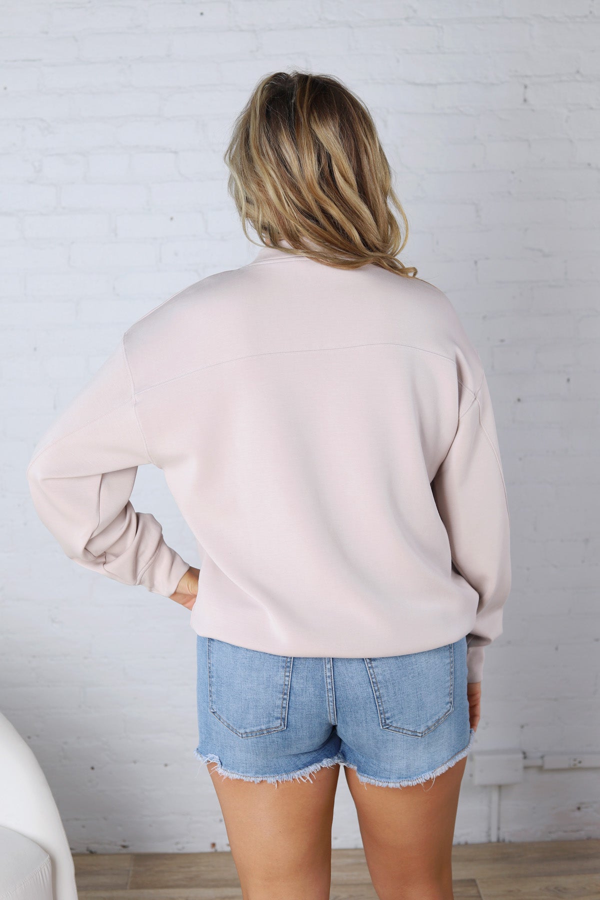 Sonja Modal Luxe Mock Neck Pullover - Mocha Cream