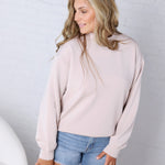 Sonja Modal Luxe Mock Neck Pullover - Mocha Cream