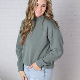 Sonja Modal Luxe Mock Neck Pullover - Sage Leaf
