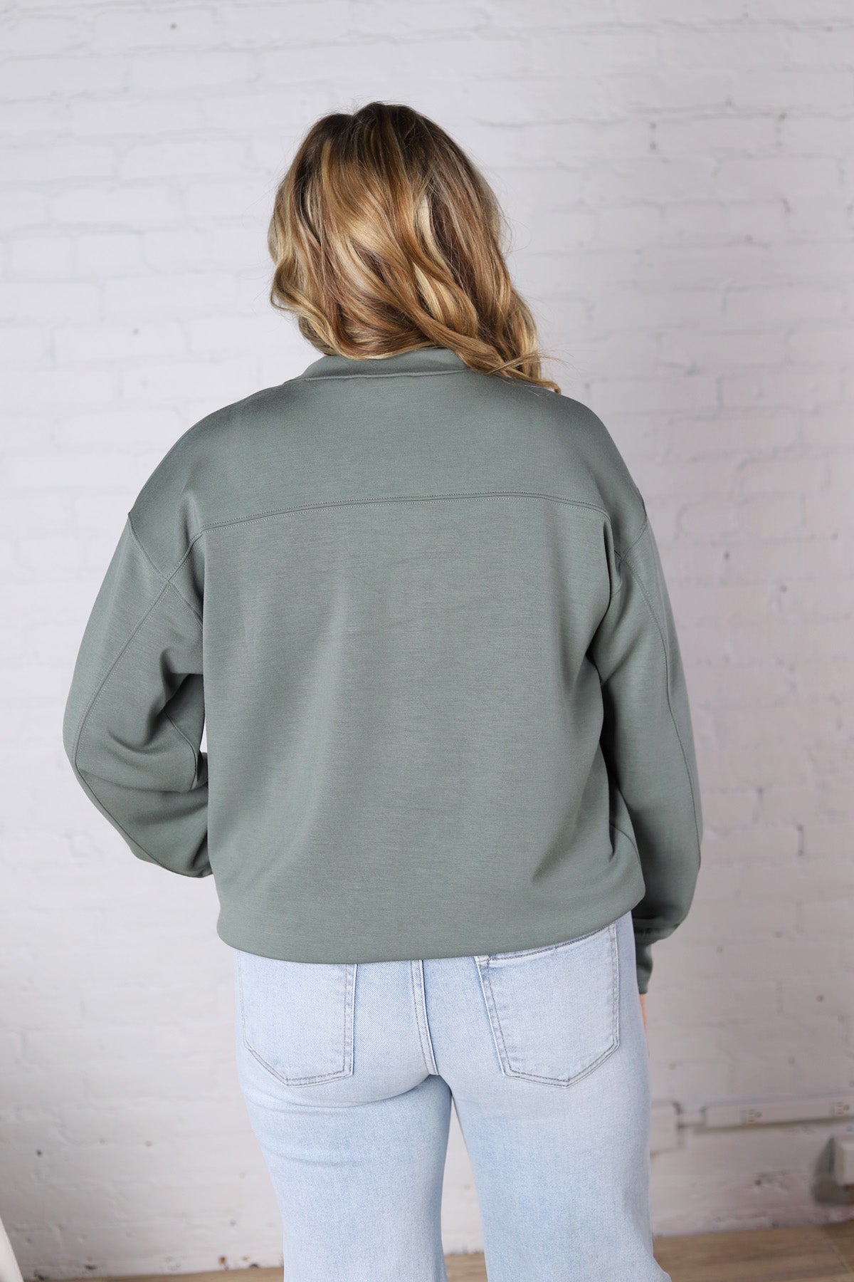Sonja Modal Luxe Mock Neck Pullover - Sage Leaf