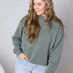 Sonja Modal Luxe Mock Neck Pullover - Sage Leaf