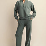 Sonja Modal Luxe Straight Pants - Sage Leaf