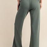 Sonja Modal Poly Scuba Straight Pants - Sage Leaf