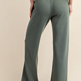 Sonja Modal Poly Scuba Straight Pants - Sage Leaf
