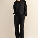 Sonja Scuba Mock Neck Pullover - Black