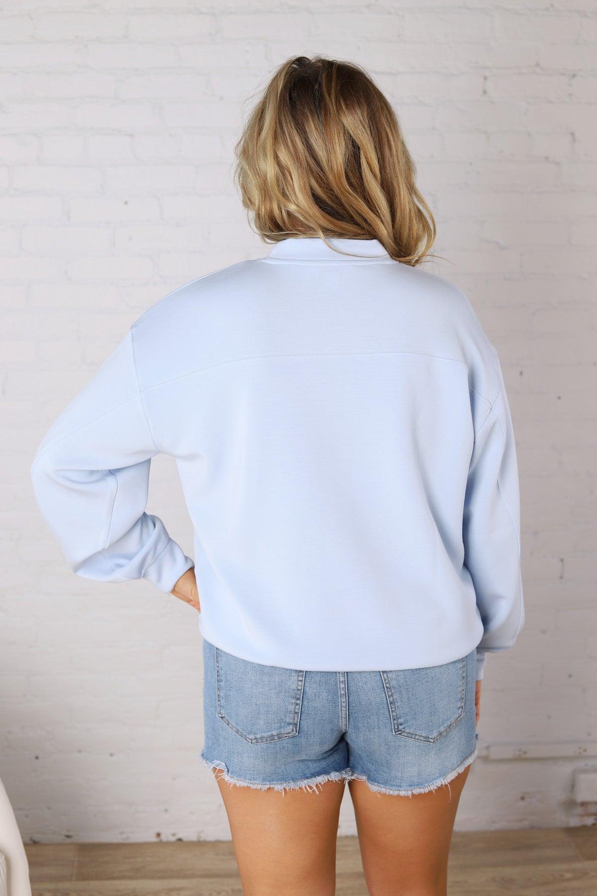 Sonja Scuba Mock Neck Pullover - Frost