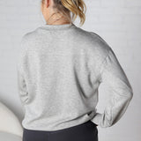 Sonja Scuba Mock Neck Pullover - Heather Grey