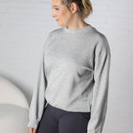 Sonja Scuba Mock Neck Pullover - Heather Grey