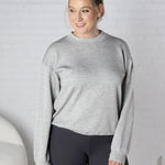 Sonja Scuba Mock Neck Pullover - Heather Grey