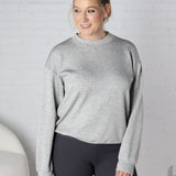 Sonja Scuba Mock Neck Pullover - Heather Grey