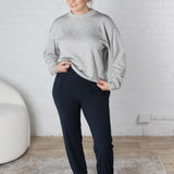 Sonja Scuba Mock Neck Pullover - Heather Grey