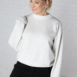 Sonja Scuba Mock Neck Pullover - Lt Grey