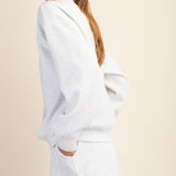 Sonja Scuba Mock Neck Pullover - Lt Heather Grey