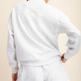 Sonja Scuba Mock Neck Pullover - Lt Heather Grey