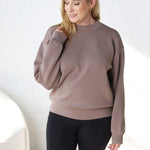 Sonja Scuba Mock Neck Pullover - Mocha