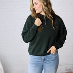 Sonja Scuba Mock Neck Pullover - Regency Green