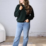 Sonja Scuba Mock Neck Pullover - Regency Green