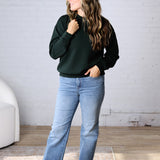 Sonja Scuba Mock Neck Pullover - Regency Green
